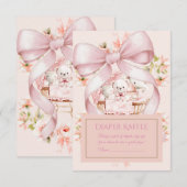 Carte D'accompagnement Sweet Teddy Bear Nursery Floral Insert (Devant / Derrière)