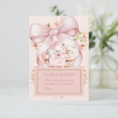 Carte D'accompagnement Sweet Teddy Bear Nursery Floral Insert (Debout devant)