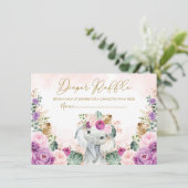 Carte D'accompagnement Sweet Tropical Boho Elephant Baby Diaper Raffle (Debout devant)