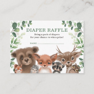 Carte D'accompagnement Sweet Woodland Forest Baby Animals Raffle de couch