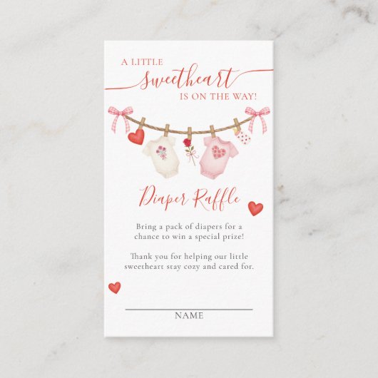Carte D'accompagnement Sweetheart Clothesline Diaper Raffle (Devant)