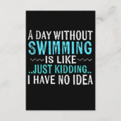 Carte D'accompagnement Swimmer Toxits A Day Without Swimming Is Like Swim (Devant)