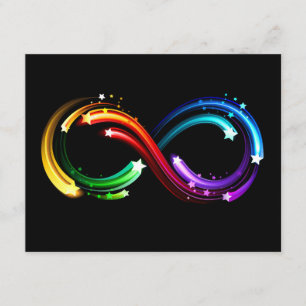 Carte D'accompagnement Symbole de l'infini des comètes arc-en-ciel