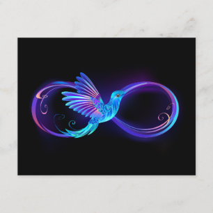 Carte D'accompagnement Symbole de Neon Infinity par Glowing Hummingbird
