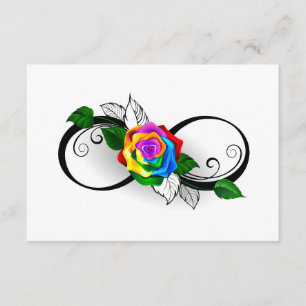 Carte D'accompagnement Symbole d'infini avec rose arc-en-ciel