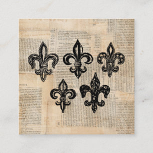 Carte D'accompagnement Symboles Fleur de Lis vintage Fleur de lis Art