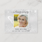 Carte D'accompagnement Sympathy argent papillon photo merci (Dos)