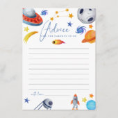 Carte D'accompagnement Système solaire spatial | Conseil Baby shower aqua (Devant)