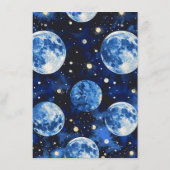 Carte D'accompagnement Système solaire spatial | Conseil Baby shower aqua (Dos)