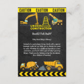 Carte D'accompagnement Tableau de bord en construction Baby shower (Devant)