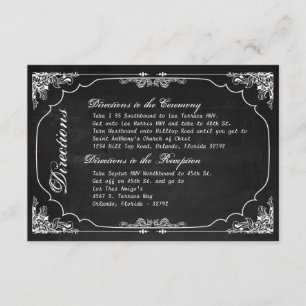 Carte D'accompagnement Tableau de bord Mariage 3x5 Direction Cha Vintage