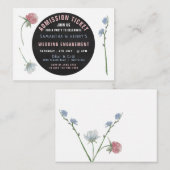 Carte D'accompagnement Tableau noir à motif floral sauvage, Billet d'admi (Devant / Derrière)