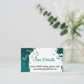 Carte D'accompagnement Tache de peinture vert sarcelle - Détails - (Debout devant)