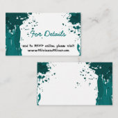 Carte D'accompagnement Tache de peinture vert sarcelle - Détails - (Devant / Derrière)