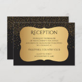 Carte D'accompagnement Taches noires et dorées modernes - Réception (Devant / Derrière)