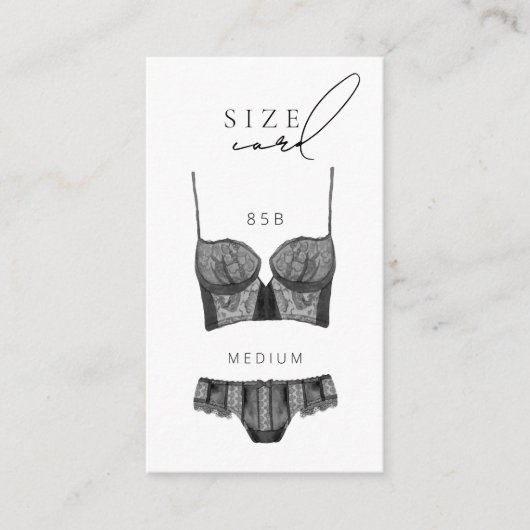 Carte D'accompagnement Taille de la Fête des mariées Lingerie moderne (Devant)