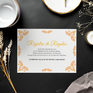 Carte D'accompagnement Talavera Yellow Floral Minimalist Spanish Wedding