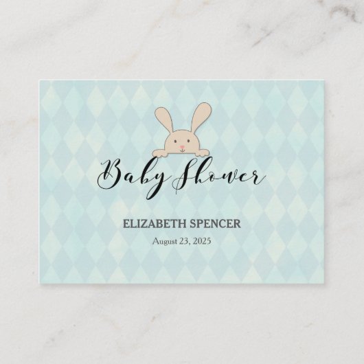 Carte D'accompagnement Tan Bunny Rabbit Devinant Nombre Baby shower Jeu (Dos)