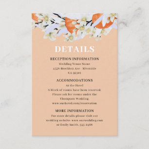 Carte D'accompagnement Tangerine Agrumes Branches florissantes Wreath Flo