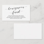 Carte D'accompagnement Tapis noir moderne, Mariage Honeymoon Fund souhait (Devant / Derrière)