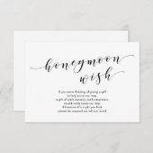 Carte D'accompagnement Tapis noir moderne, Mariage Honeymoon Wish Fund (Devant / Derrière)