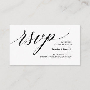 Carte D'accompagnement Tapis noir moderne, mariage RSVP