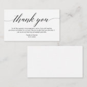 Carte D'accompagnement Tapis noir moderne, Merci Mariage (Devant / Derrière)