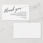 Carte D'accompagnement Tapis noir moderne, Merci Mariage (Devant / Derrière)