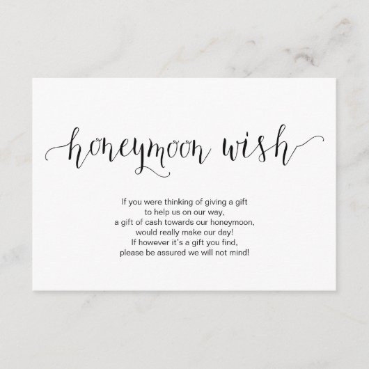 Carte D'accompagnement Tapis noir rustique, Mariage Honeymoon Wish Fund (Devant)