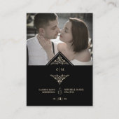 Carte D'accompagnement Tarjeta De Recepción RSVP Gold Wedding Initials Fl (Devant)