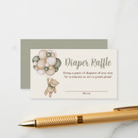 Tarjeta De Recepción Teddy Bear Boy Raffle Diaper