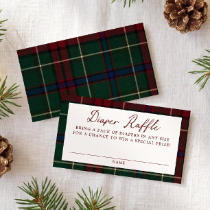Carte D'accompagnement Tartan de Noël Vintage Baby Shower Tirage de Couch