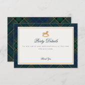 Carte D'accompagnement Tartan Plaid Rocking Horse Details Insert Card (Devant / Derrière)