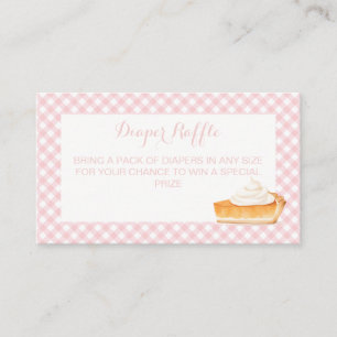 Carte D'accompagnement Tarte pumpkin pie carreaux roses Baby Shower