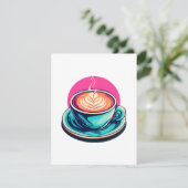 Carte D'accompagnement Tasse de café cappuccino (Debout devant)