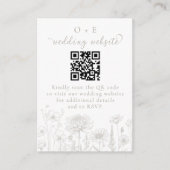 Carte D'accompagnement Taupe Botanical Minimal Wedding Website QR Code (Devant)