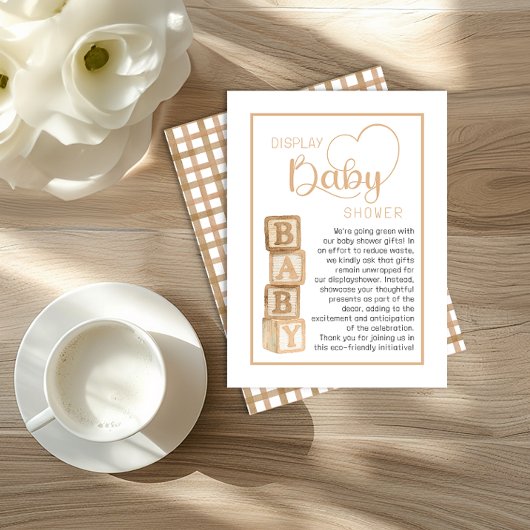 Carte D'accompagnement Taupe Display Shower Card | Unwrapped Gifts Insert