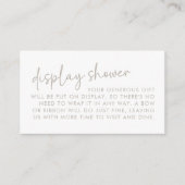Carte D'accompagnement Taupe et blanc Script minimal Bridal Affichage dou (Devant)