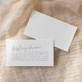 Carte D'accompagnement Taupe et blanc Script minimal Bridal Affichage dou