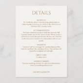 Carte D'accompagnement Taupe et ivoire Monogramme Mariage Détails (Devant)