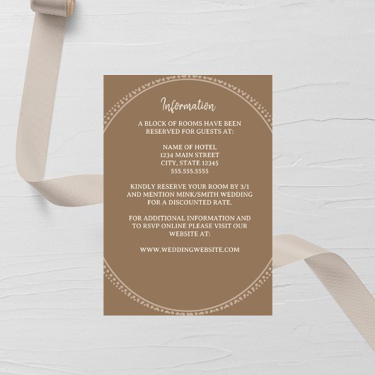 Carte D'accompagnement Taupe & Ivory Wedding Enclosure Card
