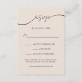 Carte D'accompagnement Taupe neutre minimale Mariage de script moderne RS (Devant)