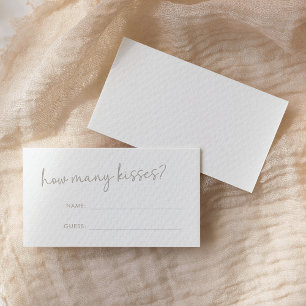 Carte D'accompagnement Taupe & White Script minimal Combien de baisers je