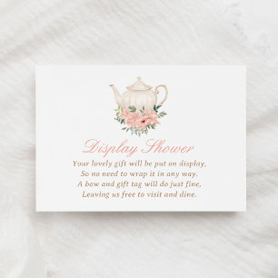 Carte D'accompagnement Tea Party Baby shower Affichage douche