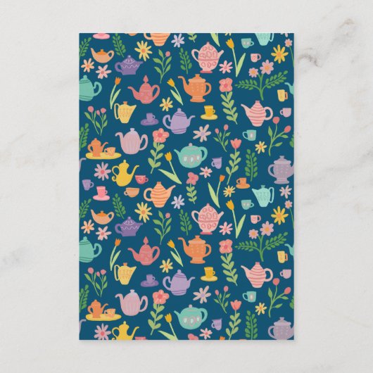 Carte D'accompagnement Tea Party Fête des mariées Cute CUSTOM QR Code (Dos)