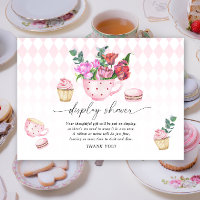 Tea Party Fleurs fille baby shower douche