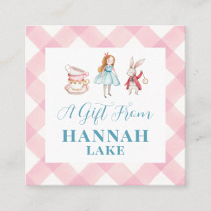 Carte D'accompagnement Tea Party rose En vichy Girls Cadeau