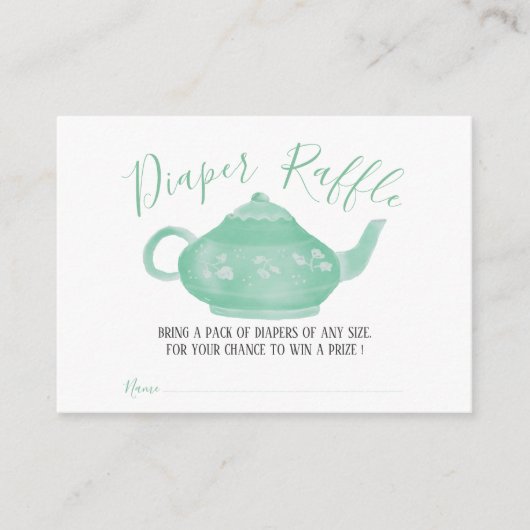Carte D'accompagnement Tea Party Shabby Chic Baby shower | Raffle de couc (Devant)