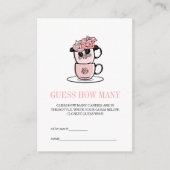 Carte D'accompagnement Teacup & Fleurs Baby shower Devinez Combien De Jeu (Devant)