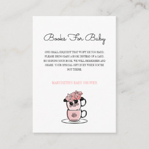 Carte D'accompagnement Teacup & Flowers Baby shower Apporter Une Demande